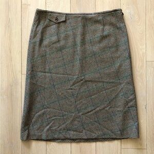 Vintage Gardeur Pure New Wool Blend Houndstooth Mini Pocket Skirt US Size 12